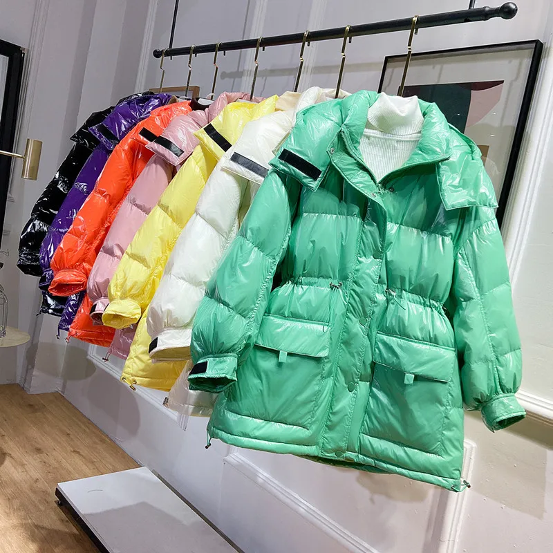 Ziemas Jaka Sieviešu mētelis Streetwear 2020. gadam, liela izmēra augstas kvalitātes 90% baltas pīles brīvs, bieza, silta dūnu jaka Sievietēm YR86