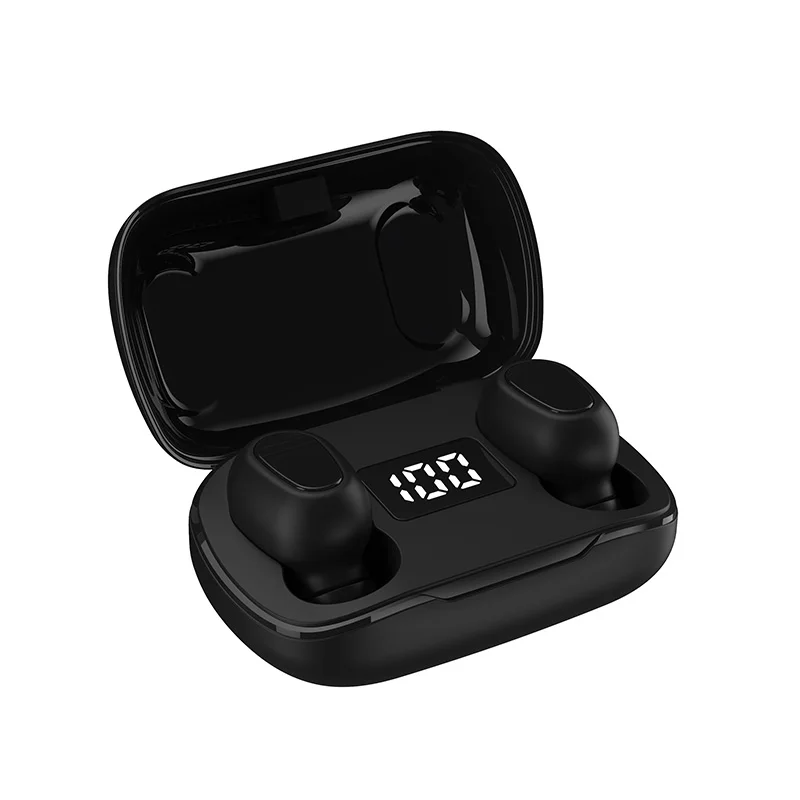 TWS 5.0 Bezvadu Bluetooth Austiņas Sprot Austiņas Led Displejs Earbuds Black Austiņas Lādēšanas Gadījumā, ja Ar Mikrofonu Android