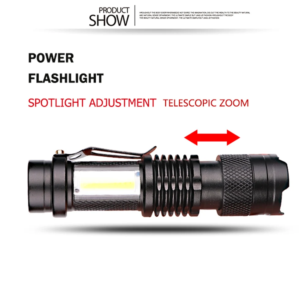 4000LM COB LED Lukturīti Portatīvie Mini Zoomable Lāpu Uzlādējams Lukturis Ūdensdrošs kabatas Lukturītis Iebūvēts Akumulators Super Spilgti