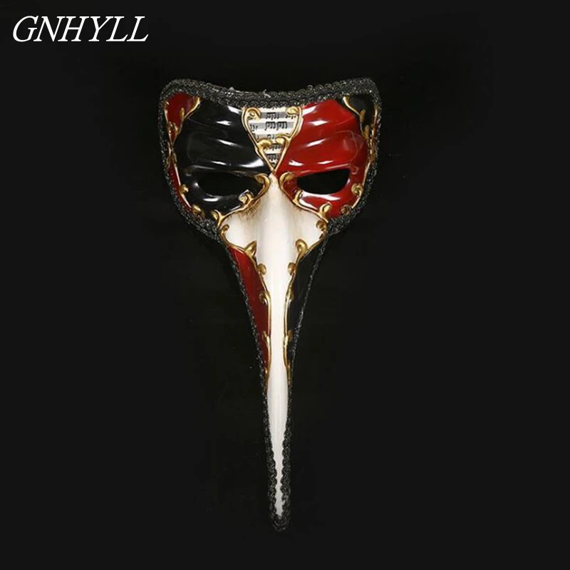 GNHYLL Venēcijas masku garš deguns Halloween masku masku krāsotas antīkā Venēcijas masku smeceri Wang pieaugušu vīriešu modeļi