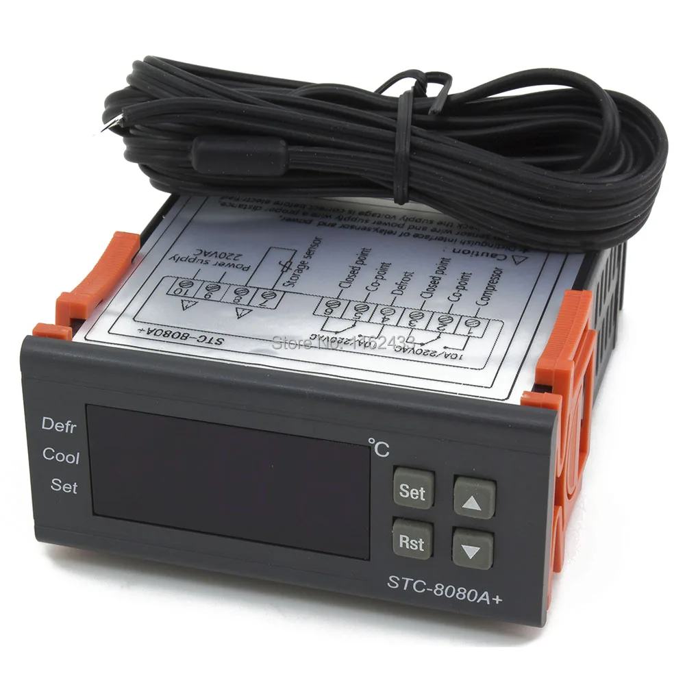 STC-8080A temperatūras kontrolieris AC 110V, 220V AC/DC 24V 12V STC-8080A+