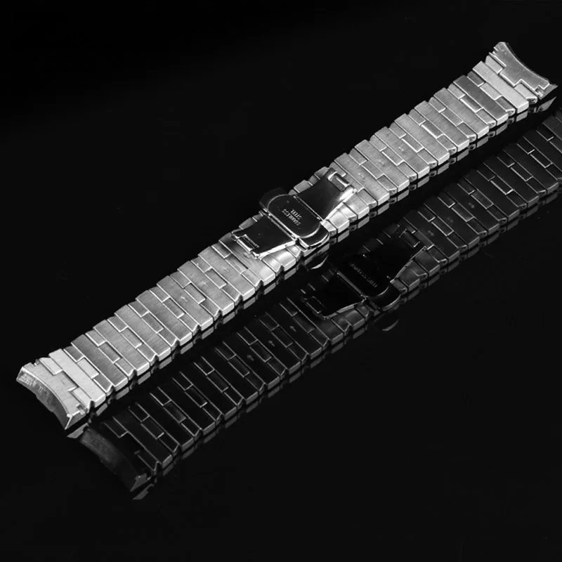 Nerūsējošā Tērauda Watchband 24mm Izliektu galu Metāla rokas pulksteņi Joslu P-anerai PAM111 PAM441 pulksteņu siksniņas cieta metāla skatīties band