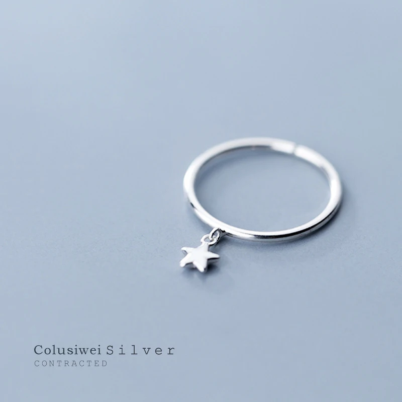 Colusiwei Nekustamā 925 Sterling Silver Dizaina Modes Elegants Zvaigžņu Pirkstu Gredzeni Sievietēm Regulējams Atvērt Gredzeni Bezmaksas Lieluma Rotaslietas