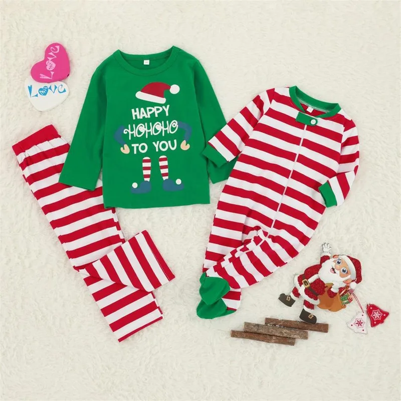 Ģimenes Ziemassvētku Matching Pidžamā, Drēbes, uzstādīt Svītrainām Pieaugušām Sievietēm, Bērniem, Baby Sleepwear Naktsveļu Pidžamu Kombinezonus Jaundzimušie