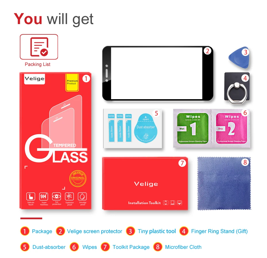 Velige Pilnībā Segtu Rūdīta Stikla Xiaomi Redmi, Ņemiet vērā, 5.A Xiomi Redmi Note5A Ekrāna Aizsargs, Ultra Plānais aizsargstikls Filmu