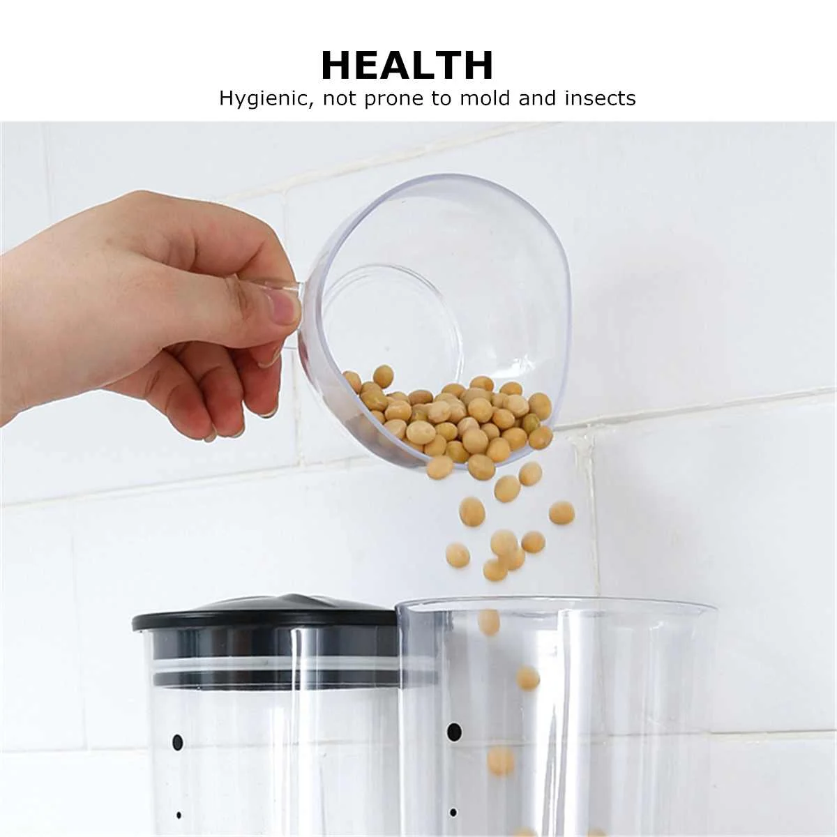 Space-Granola-Dispenser-Wall-Nuts-Dispenser-Triple-Mount-Dry-Triple-Beans-Trail-7-5oz-Container-Smart-Candy-Cereal-Mix-Pārtikas kastē