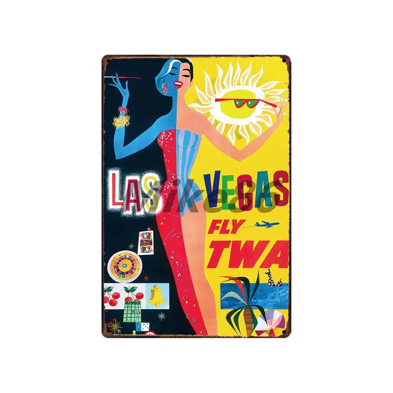 [ Mike86 ] LAS VEGAS Izklaides Kapitāla Metāla zīmju Sienas Plāksne Ceļojumu Plakātu Pasūtījuma Krāsošana Telpā Romantisku Dekoru Mākslas LT-1694