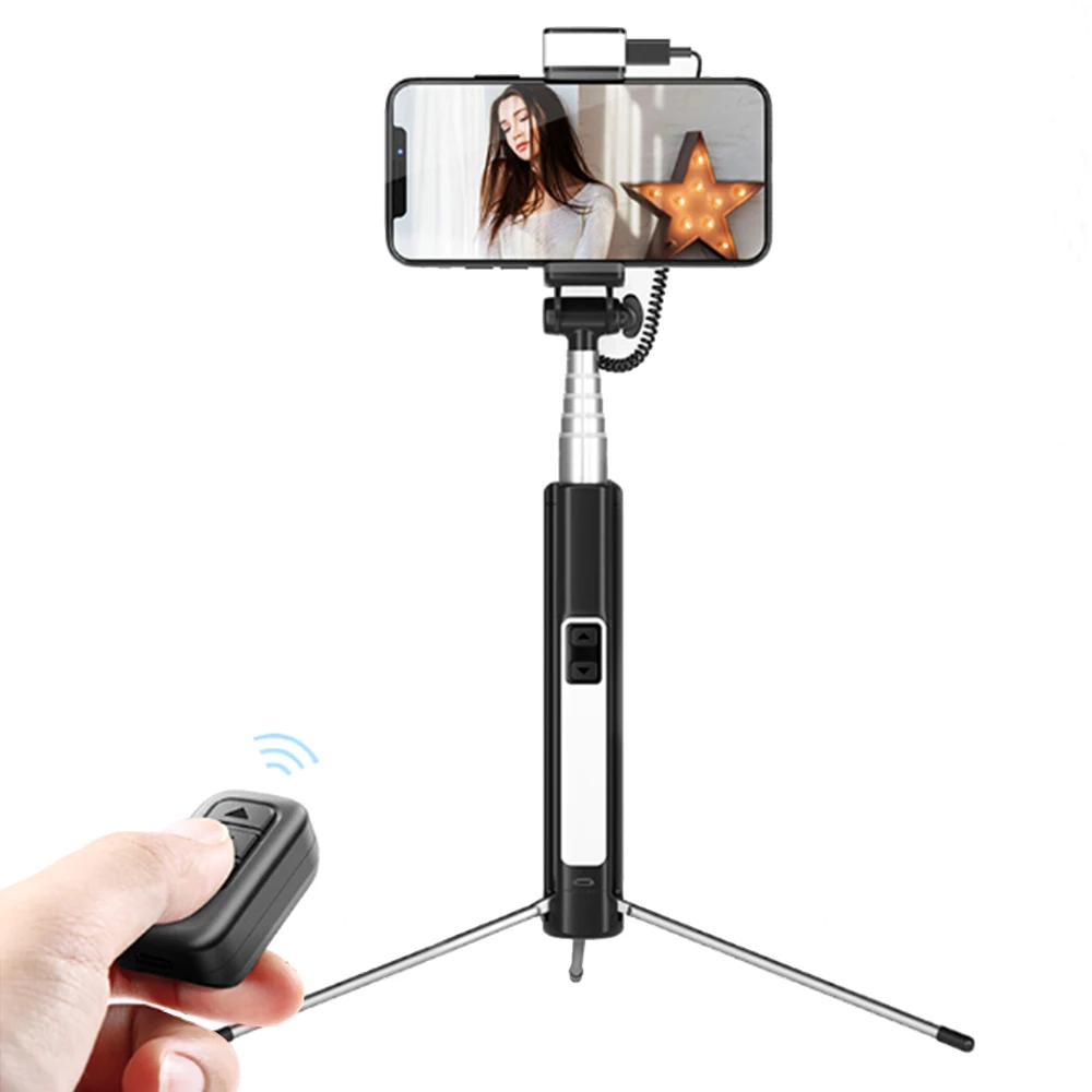 Benks Jaunu Bezvadu Bluetooth Selfie Nūju Statīvs Paplašināms Ar Slēdzi Tālvadības pults Universālā iPhone 11 XR Xiaomi