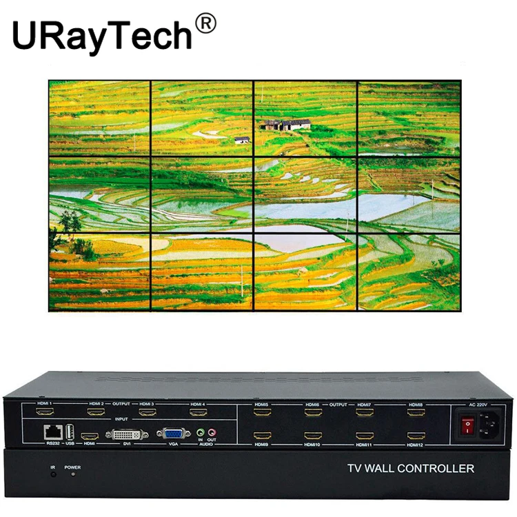12 Kanāli TV Video Sienas Kontrolieris 3x 4 2x6 2x5 HDMI, DVI, VGA, USB Video Procesors Sadalītāja TV Līmēšana Kaste Ar RS232 Vadības