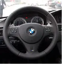 Zamšādas ādas Stūre Vāks BMW E90 320i 325i 330i 335i E87 120i bize uz stūres rata capa para volante