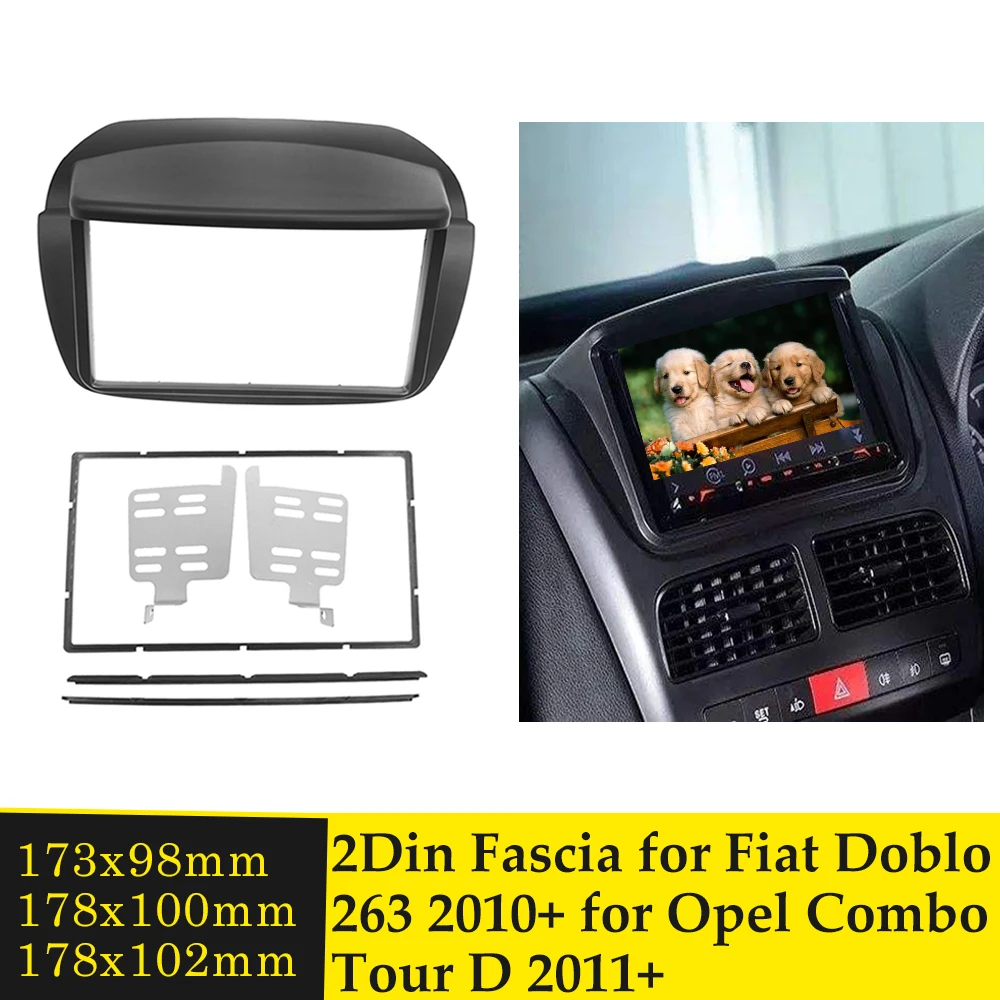 2Din Auto Fascijas Radio FIAT Doblo 263 2010. -. Gadam, Lai OPEL Combo Tour D 2011. G+ CD Facia Plāksnes Adapteris Segtu Bezel Rāmis Dash Komplekts