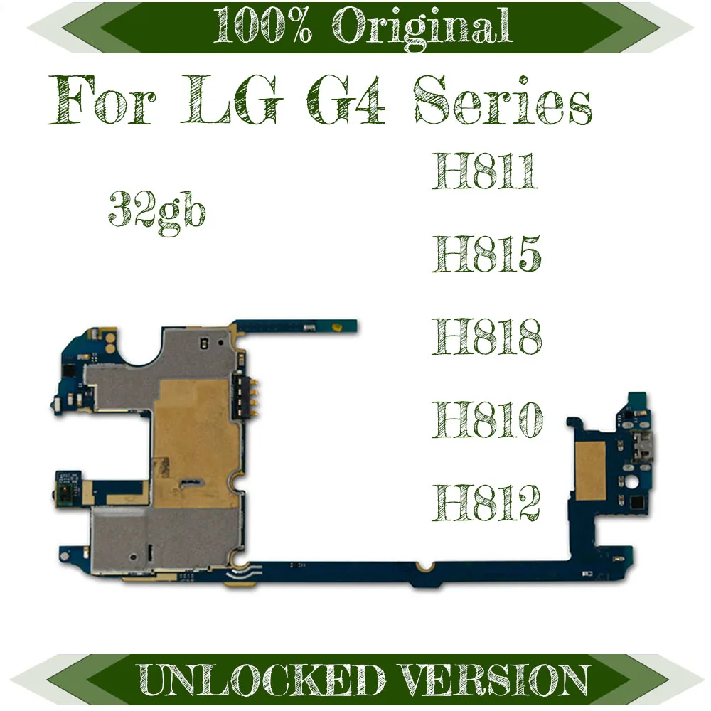 Testa Sākotnējā Galvenais Mātesplates Nomaiņa LG G4 H811 H815 H818 H810 H812 32GB Loģika Valdes Atslēgt ar pilnu mikroshēmas AOS