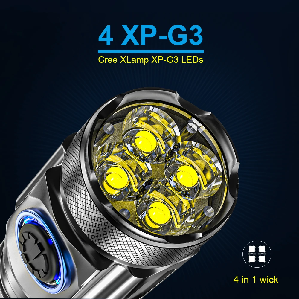 MINI lukturi jaudīgākais Mini Taktiskās Led Lukturīti Usb XPG3 Led Lukturītis Ūdensizturīgs ZIBSPULDZE, LED Spuldzes Puses Klp Gaismas