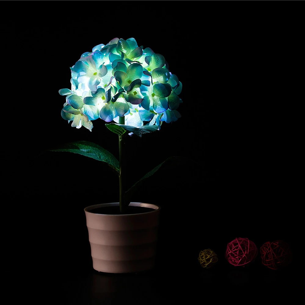 2017 Jaunu Saules Powered LED Gaismas Hydrangea Ziedu Lampas Pagalmā Dārza Ceļš, Veids, Ainavu Dekoratīvās Nakts Piestiprināti Spuldzes
