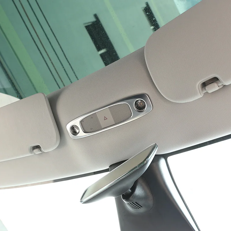 Par Tesla Model 3 Auto Piederumi Iekšējā Apdare ABS virs galvas Lampas Dekoratīvu Rāmīti Chrome Skaida 2 Gabals, kas
