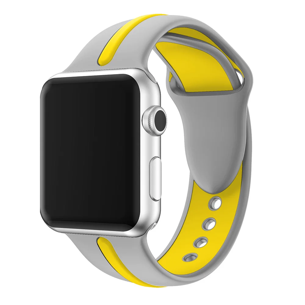 Sporta Silikona apple skatīties joslas 42mm 38mm 40mm 44mm smart Watchbands Plaukstas locītavas Siksna iWatch Sērijas 4/3/2/1 jostas