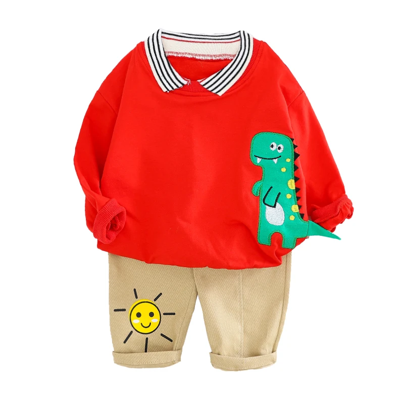 Bērnu Zēnu Apģērbu Komplekti 2020. Gada Rudenī Jaundzimušais Zīdainis, Zīdaiņu Drēbes Dinozauru T Krekls, Bikses Bērniem, Bērnu Kostīms