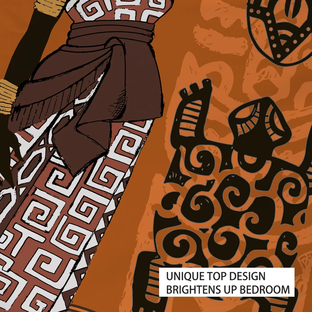 Miracille Āfrikas Modelis Gulta Segtu Gultas Komplekts Modes Uzlikas Mazgājams Pārklājs Sega Sedz, Shams Retro Stila Skaistumu Dekori