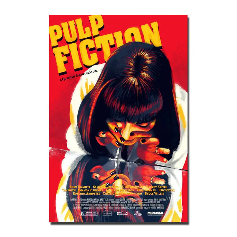 Karstā Jauns Pulp Fiction Klasisko Filmu Uma-Zīda, Mākslas Plakātu, Sienas Uzlīmes, Apdares Dāvanu