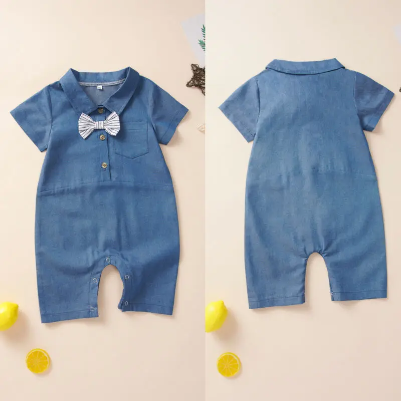 Emmababy Jaundzimušā Bērna Baby Meitene Zēns Pavasara Apģērbu Kokvilnas Romper Džinsa Jumpsuit Tērpiem