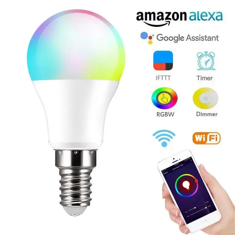 E14 Smart LED Spuldze 10W WiFi Tālvadības DIY Dimming burbuļbumba Spuldze Darbojas Ar Alexa, Google Balss Vadība