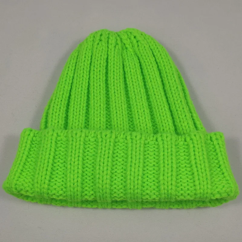 Modes Sievietes Beanie Ziemas Cepures Gluda Trikotāžas ĪSS Klp Vīriešiem Spilgti Krāsainas Neona Oranžā Neona Zaļa