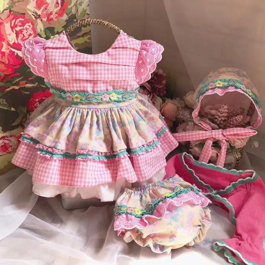 2019. gada Rudenī Jaunā spāņu Lolita Princese Kleita Meitenēm drukas Kleita ar Jaku jaka Modis Bērniem Drēbes, Ģērbšanās Vestidos Y2171