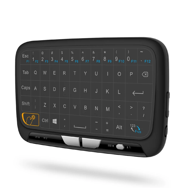 H18+ 2,4 GHz Bezvadu Mini Tastatūra QWERTY Touchpad Peles Usb Tastatūras Apgaismojums Gaisa Peli Iebūvēts Litija Akumulators Android TV