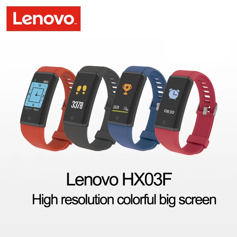 Lenovo Aproce hx03f smart skatīties Aproce kustība krāsas augstas izšķirtspējas TFT ekrāns ar Bluetooth 4.2 sirds ritma miega monitors