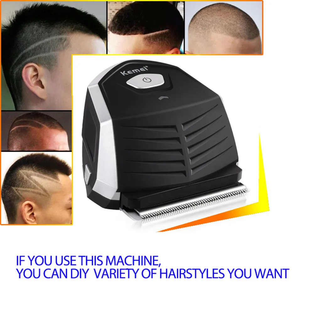Kemei Hair Clipper 0mm Baldheaded Vīriešiem DIY Matu Griezējs Portatīvo Matu, Bārdas Trimmeri Bezvadu Īsceļu Pro Self-Frizūra Mašīna