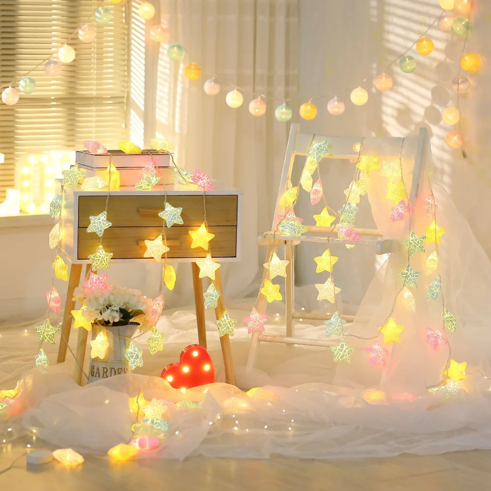 3M Kreka Zvaigžņu String Apgaismojums LED Meiteņu Guļamistabā pie Sienas Karājas fons Apdares Gaismas Kāzas, Dzimšanas dienas svinības Dekoratīvās Lampas