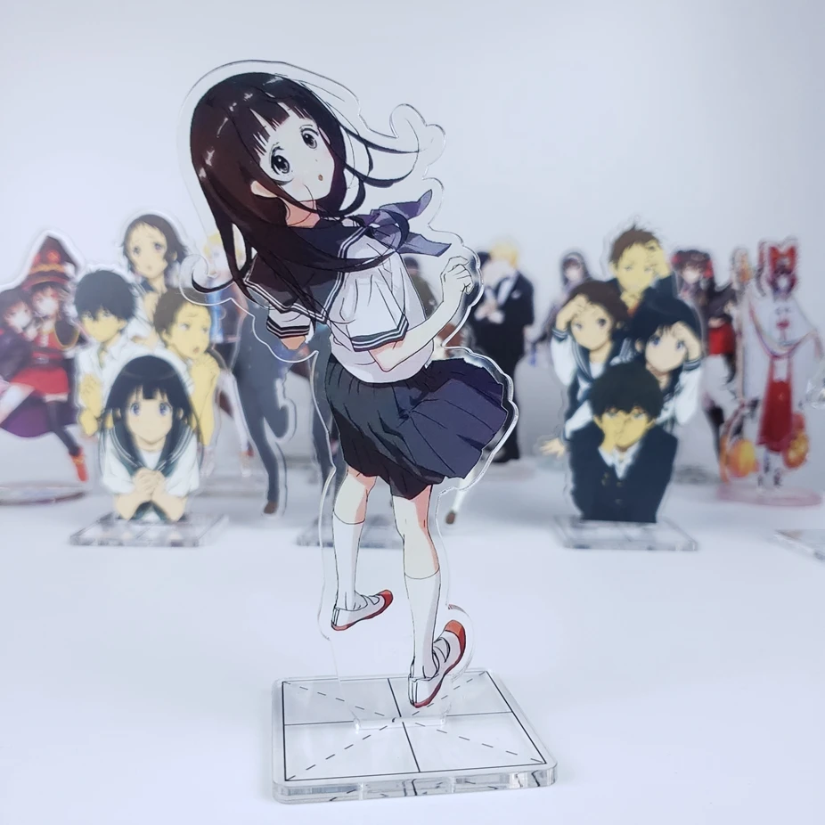 Japānas Anime Hyouka Kotenbu Oreki Houtarou Chitanda Eru Cosplay Akrila Statīvs Attēls+Bāzes Modelis Plāksnes, Galda, Decorat Xmas Dāvanas