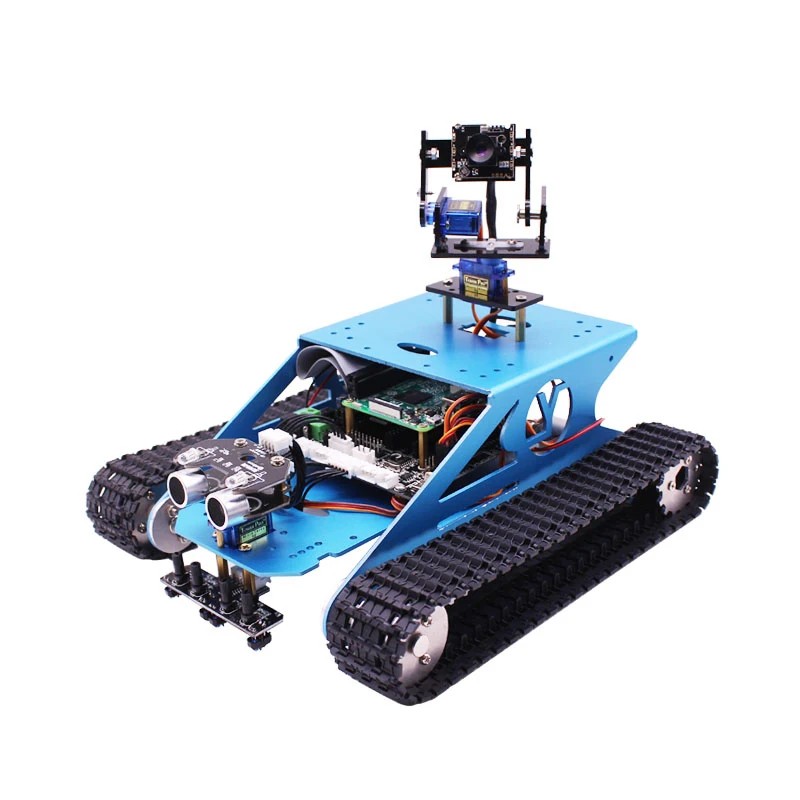Aveņu Pi G1 Smart Tvertne Robotu Komplektu ar WiFi Kameru DIY Izsekošanas Šķēršļu Izvairīšanās Auto Aveņu Pi Modeļa 4B/3B+