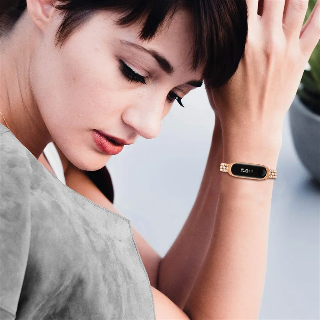 Rezerves Dimantu Nerūsējošā Tērauda Skatīties Joslas Aproce Par Xiaomi Mi Grupa 4 Smart Watch Band Delnas Siksniņu, Piederumi