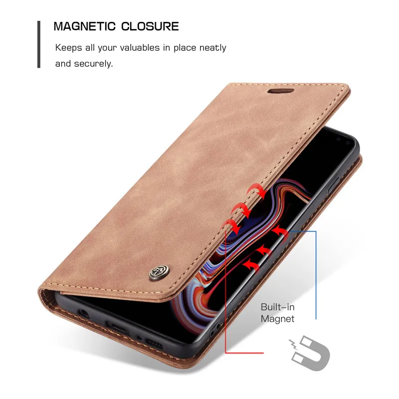 Ādas Magnētisko Flip Case for Samsung Note 10 S20 ultra S10 S8 S9 Plus S10E S7 Malas A50 A70 A30 A40 A80 A20 M20 Maka Vāks