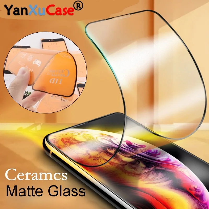 100gab sprādziendrošas Keramikas Stikla 12 Mini Matte Screen Protector For iPhone 11 Pro Max XR XS Max X 8 7 6 Plus Soft Stikla