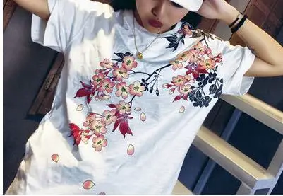 Jaunu Izšūšana T-kreklu, lai Sievietes un Vīrieši Harajuku Tetovējums Izšūti T-kreklu Mīļāko Brīvs T Krekls Plus Lieluma Tshirt Tees Augšu