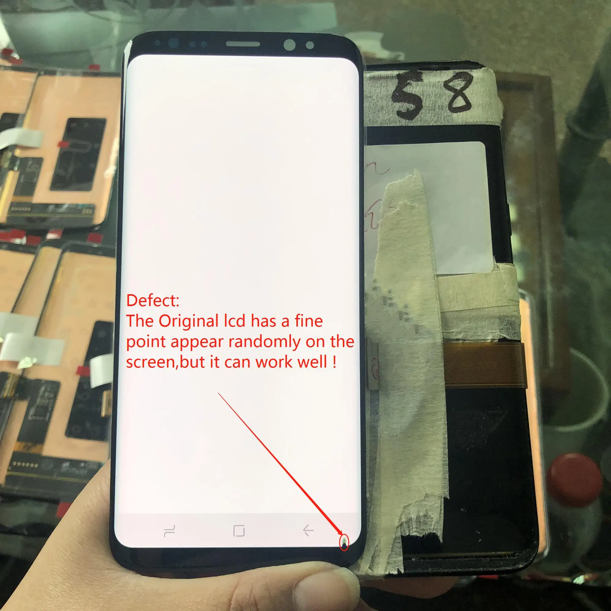 Sākotnējā Amoled LCD Samsung Galaxy S8 G950 SM-G950F Ar naudas sodu punktu šķidro kristālu Displejs ar Touch Screen Digitalizēt Montāžas Detaļas