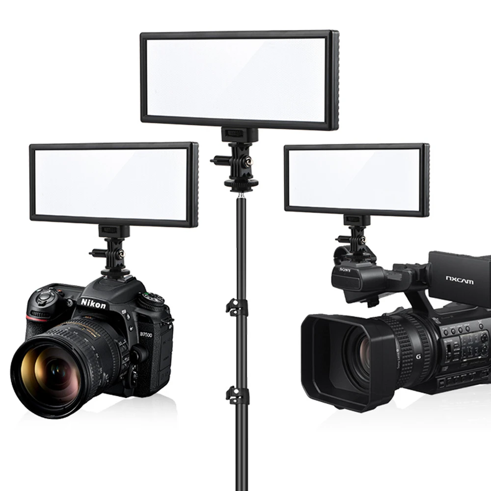 Viltrox L132T Kameras LED video light LCD Displejs Bi-Color & Aptumšojami Slim DSLR + AC strāvas Adapteris Canon Nikon DV Videokamera
