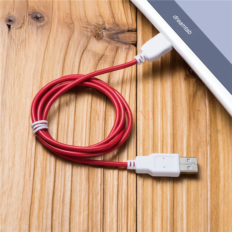 DHL 100GAB Portatīvo 1M 3FT 6.5 pēdas 2M USB Datums Kabelis Vadu, Lādētāju, Lādēšanas USB datu kabeli, lai Nabi DreamTab Bērniem Tablete Sarkana