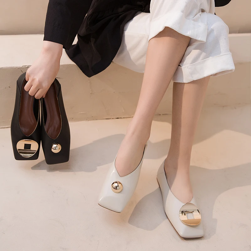 Dizainera kurpes sievietēm luksusa 2020. gadam dāmas luksusa apavu dizaineri mokasīni sieviešu dzīvokļos dabiskās Ādas, Mūļu Gadījuma Kvadrātveida Kājām