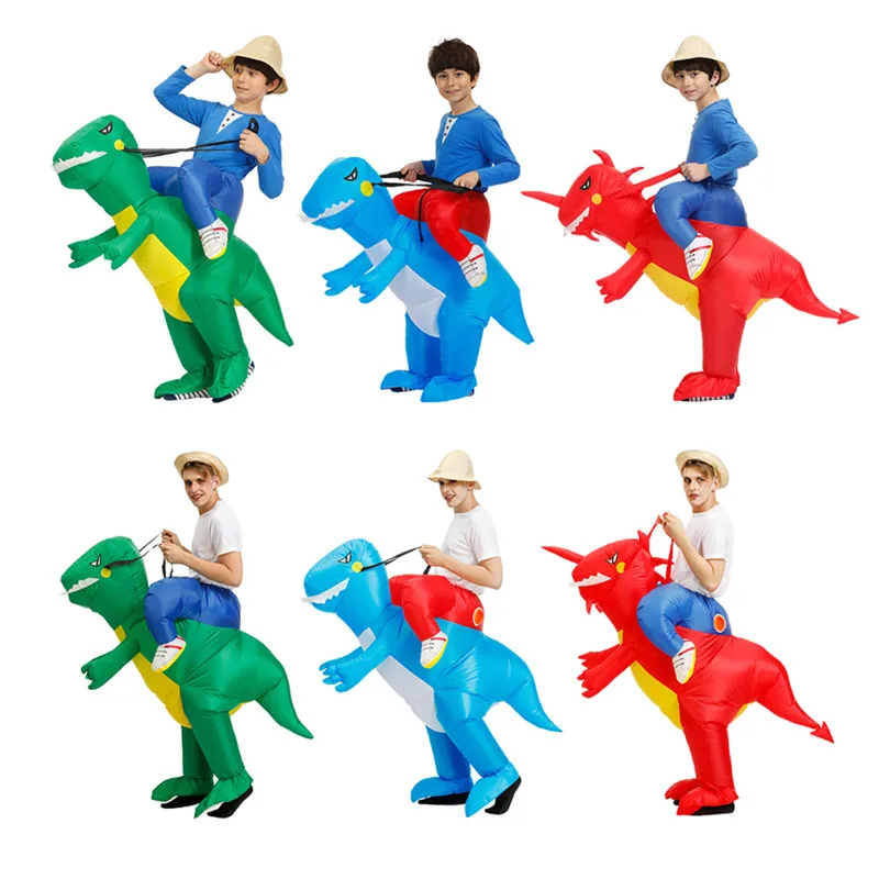 Bērnu T-Rex Piepūšamās Kostīmi Halloween Kostīmu Cosplay Staigāt Dinozauru Karnevāla Puse Spēles, Lomu Spēles Kleita Bērni