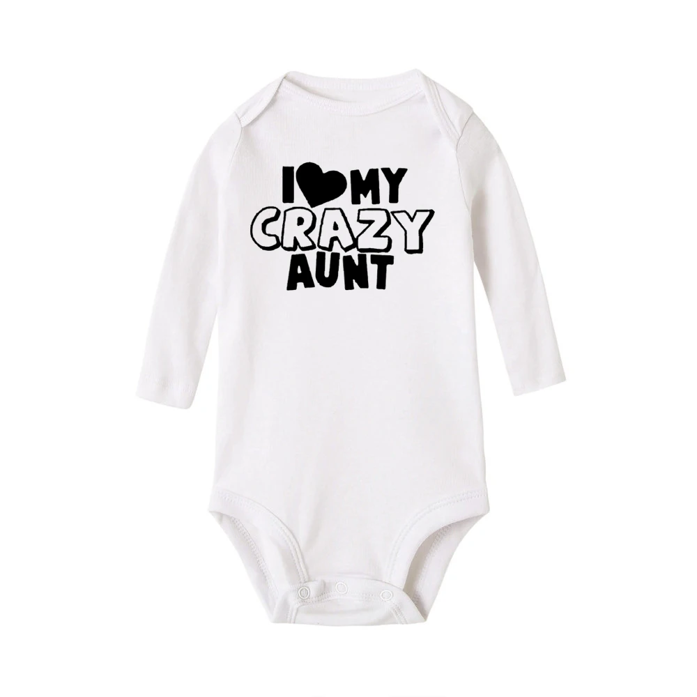 Man Patīk Mana Trakā Tante Jaundzimušo Romper Infant Baby Zēni Meitenes Gudrs garām Piedurknēm Jumpsuit Toddler 0-24M Kawaii Modes Apģērbi