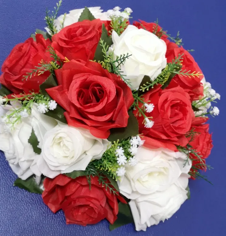 Mākslīgā viltus ziedi, kāzu dekorēšana galda centerpieces ziedu bumbu, rozā, balta, sarkana šampanieti, violeta