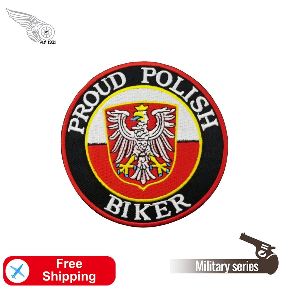 Valsts Ģerbonī Polija Izšūti Plāksteri, lai Drēbes Militāro Dzelzs Lepni par poļu Riteņbraucējs Aplikācijas Bezmaksas Piegāde