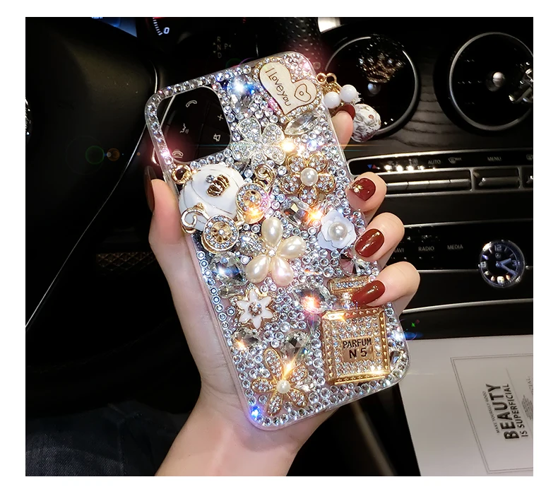 FatTonny Diamond Telefonu gadījumā iPhone 12 mini 11 Pro X XS Max XR 6s 6 7 8 Plus Luksusa Rhinestone lietu Vāku