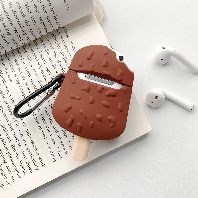 Šokolādes saldējums Austiņas Gadījumā Mīksta Silikona Bezvadu Bluetooth Austiņu seguma Uzlādes Kastē Anti-fall Piederumi