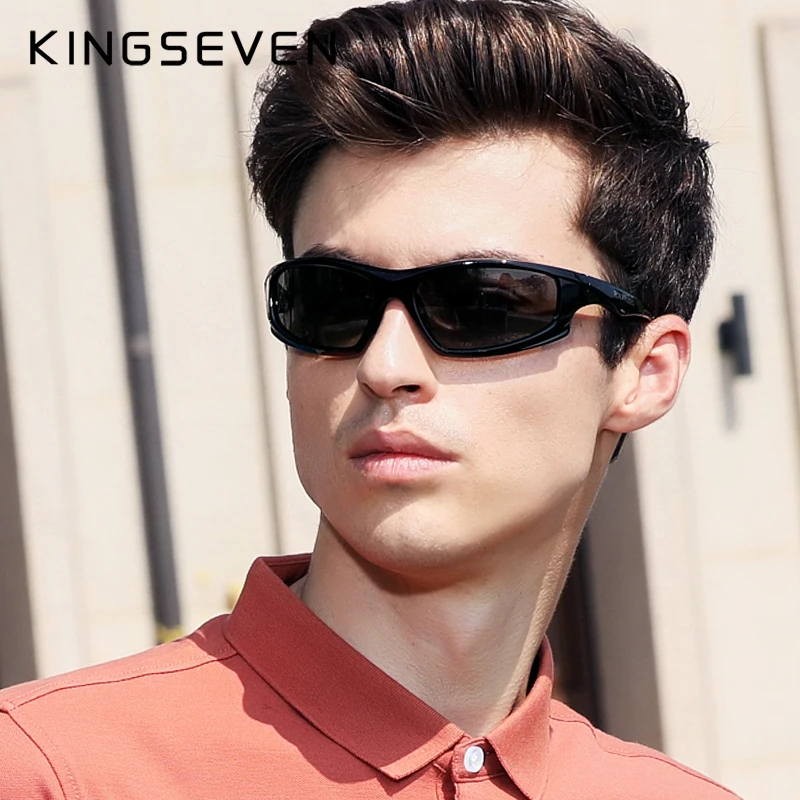 KINGSEVEN 2019 Zīmola Dizaina Polarizētās Saulesbrilles, Vīriešu Braukšanas Toņos Vīriešu Saules Brilles Vīriešiem Spogulis Ieplests UV400 Oculos