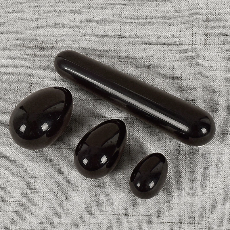 Urbšanas Black Obsidian Yoni Olu komplekts Prieks Stick Maksts Burvju Kristāla Bumbu Masāža Zizli Ben Wa Bumbiņas Sievietēm Kegel Exerciser
