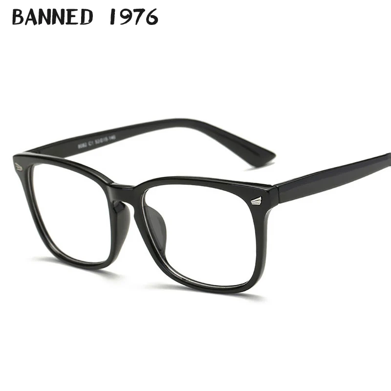 AIZLIEGTA 1976 Retro Sievietes Vīrieši Vienkāršā Brilles Skaidrs, Lēcas, Brilles Rāmji Briļļu ietvaru Kvadrātveida briļļu Vienkāršā brilles